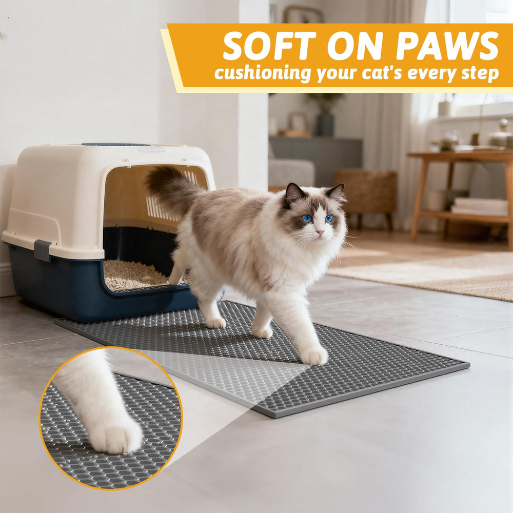 Pieviev tapis litière confort pour les pattes sensibles des chats.