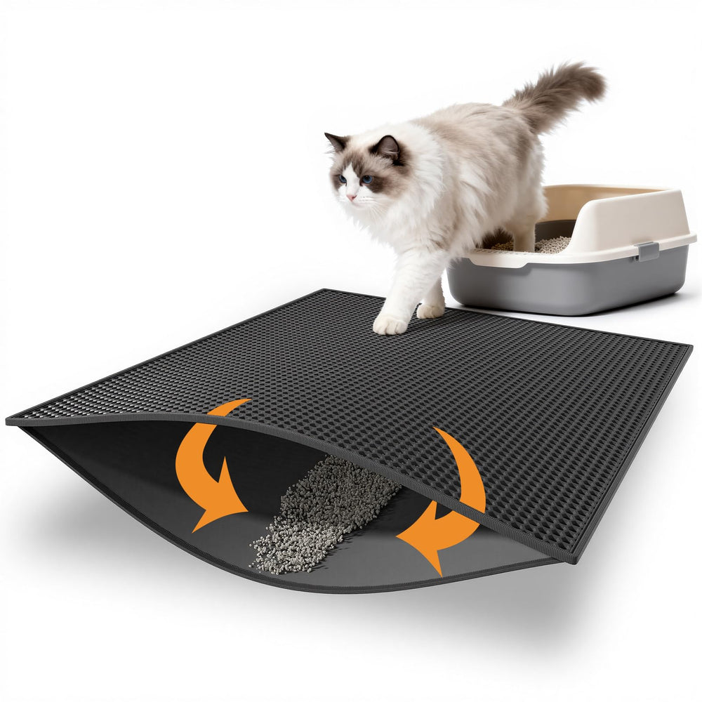 Pieviev tapis litiere double couche impermable, capture la litiere et protege le sol.
