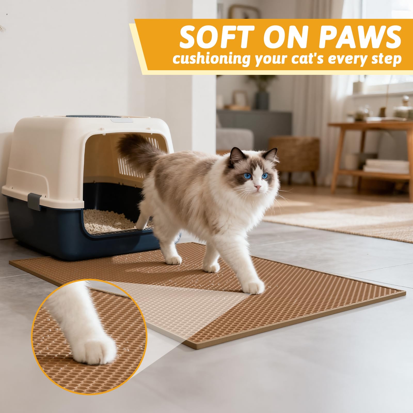 Pieviev Tapis litière double étage facilite le rinçage