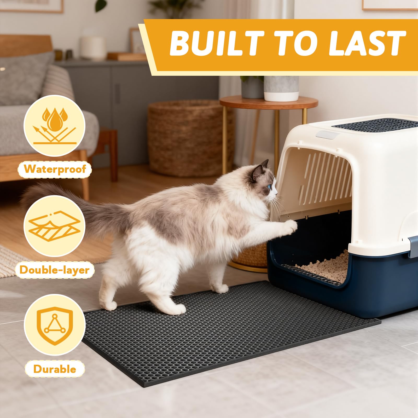 Pieviev tapis-litiere durable: matériau robuste pour usage quotidien