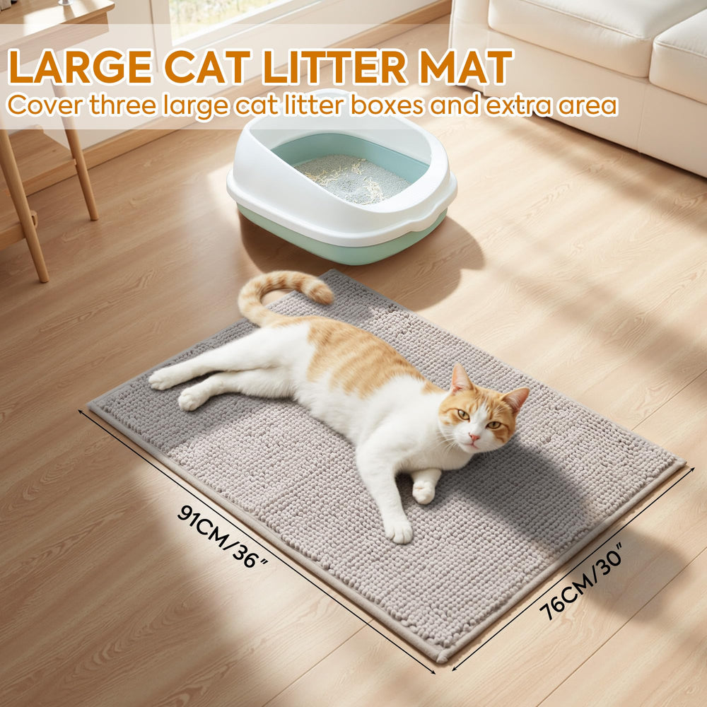 Tapis Litière Pieviev grand format—parfait pour grandes boîtes et foyers multi‑chats.