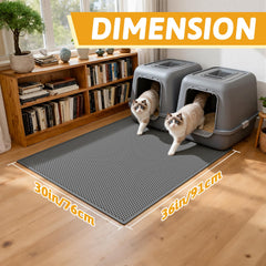Pieviev tapis litière imperméable gris, base antidérapante protège le sol.