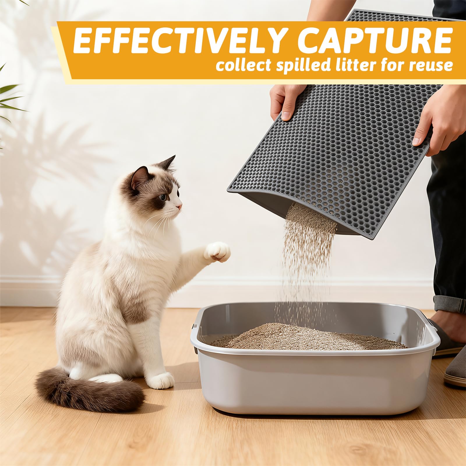 Pieviev tapis litière imperméable protège les sols des éclaboussures.