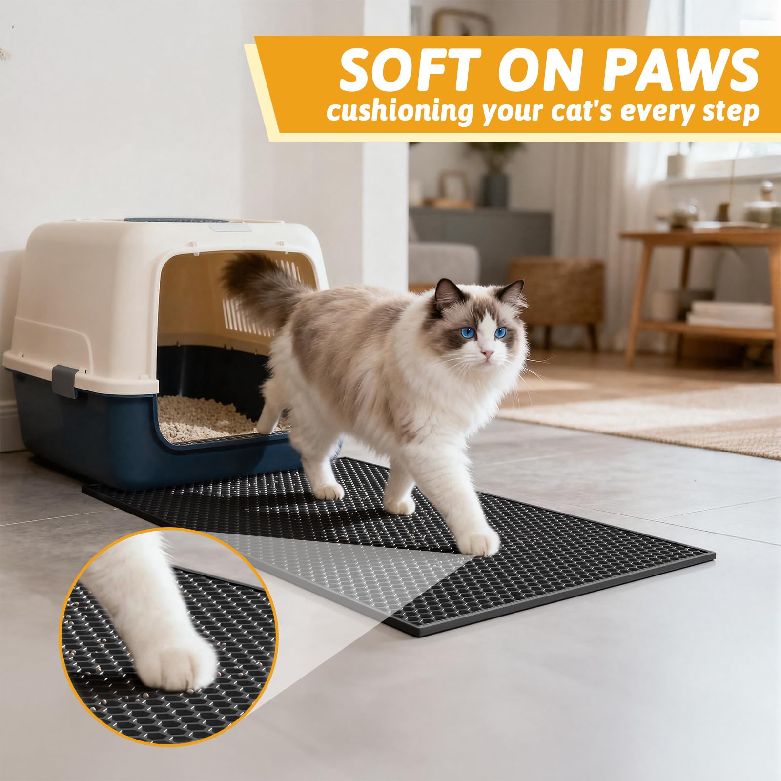 Pieviev tapis-litiere nettoyage facile: lavable à l’eau