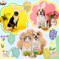 Bandana Piklodo pour chien, motif œuf, idéal pour balades printanières.