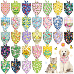 Bandana Piklodo fleurs printemps pour chien, idéal pour photos festives