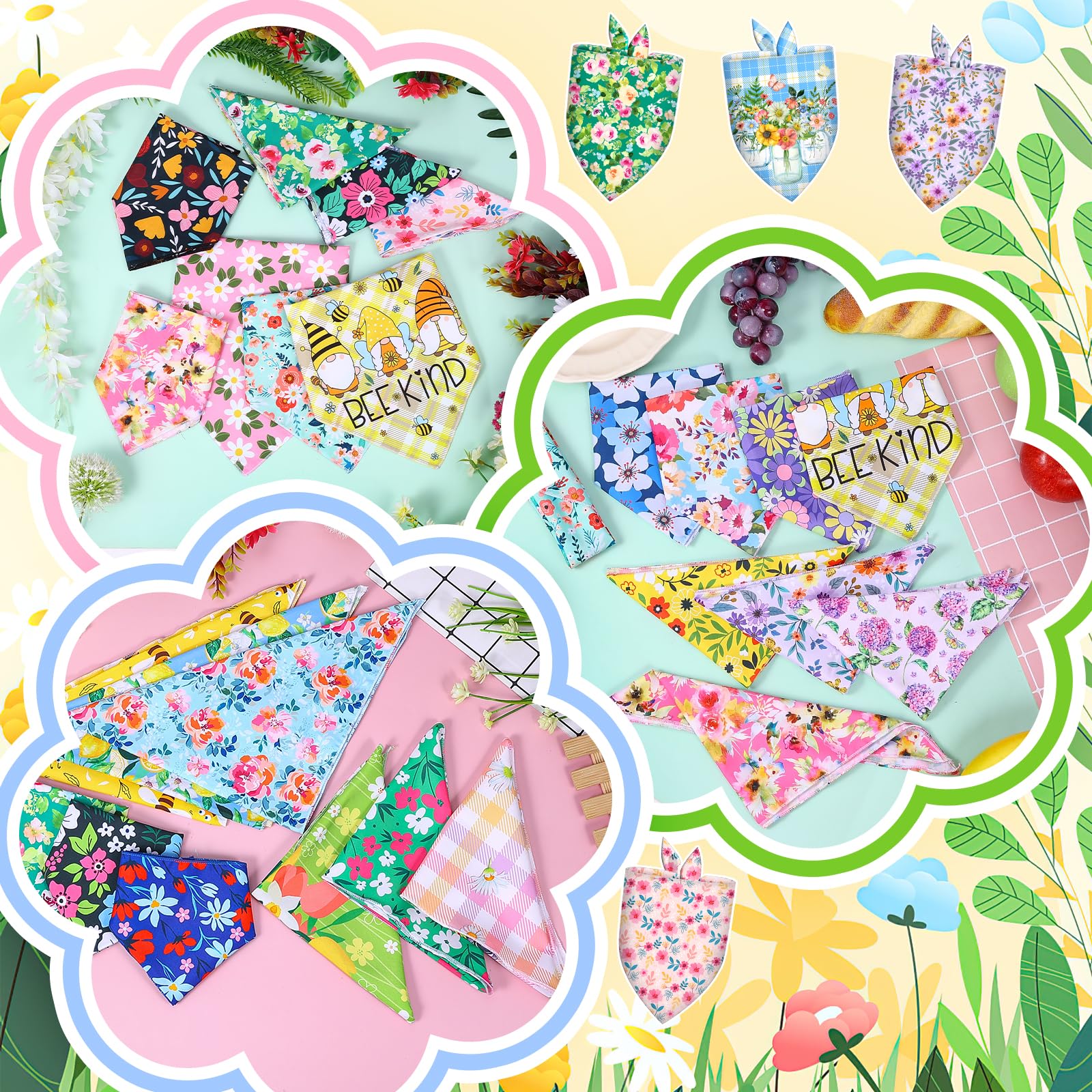 Bandana Piklodo motif lutin pour sorties printanières et photos