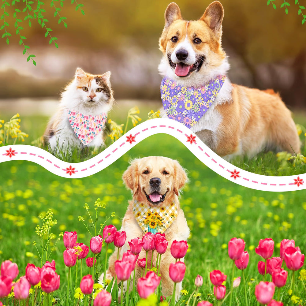 Bandana Piklodo papillons abeilles pour chien et chat, touche naturelle