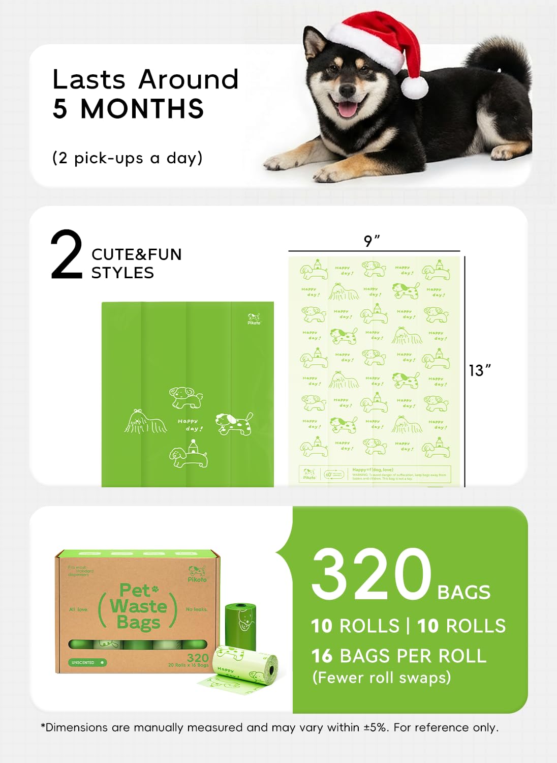 Pikoto sacs-poubelle-chien-roll-sans-parfum – ramassage sans odeur lors des balades.