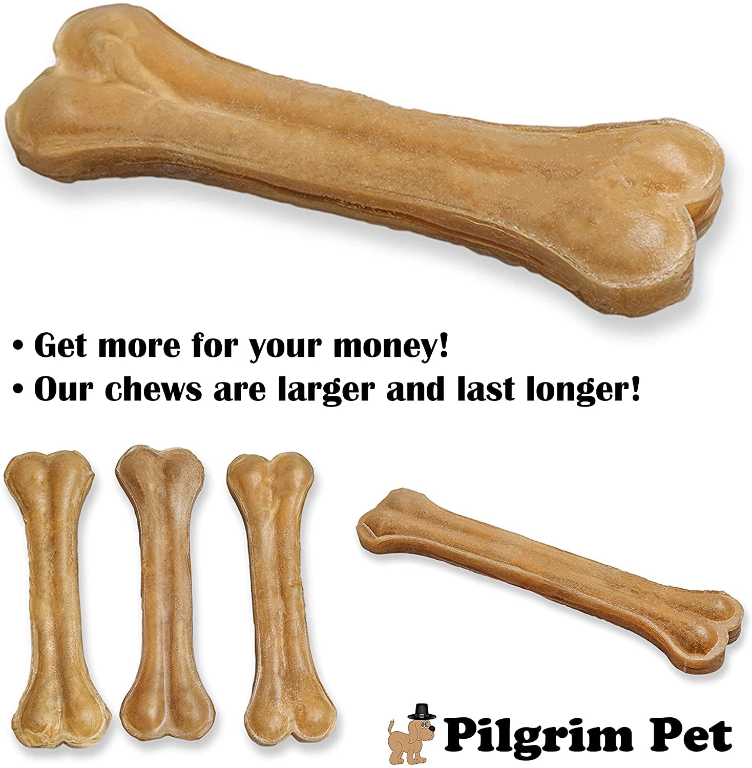 Pilgrim Pet os grand format pour chiens de toutes tailles et races