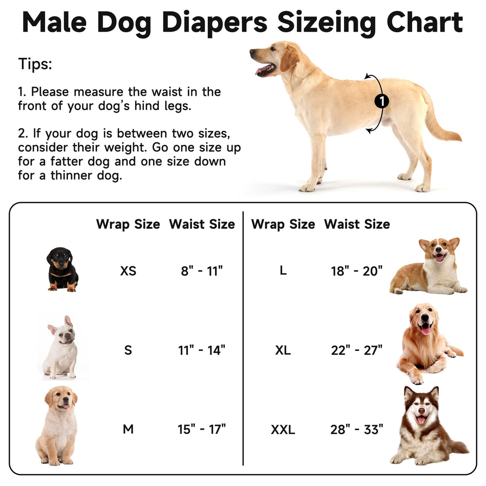 Pilviset bandes ventrales pour chien mâle absorbantes, protection fiable au quotidien.