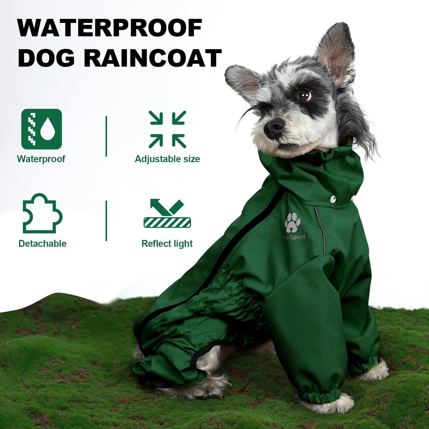 Manteau PINA pour chien avec capuche détachable, adaptabilité météo