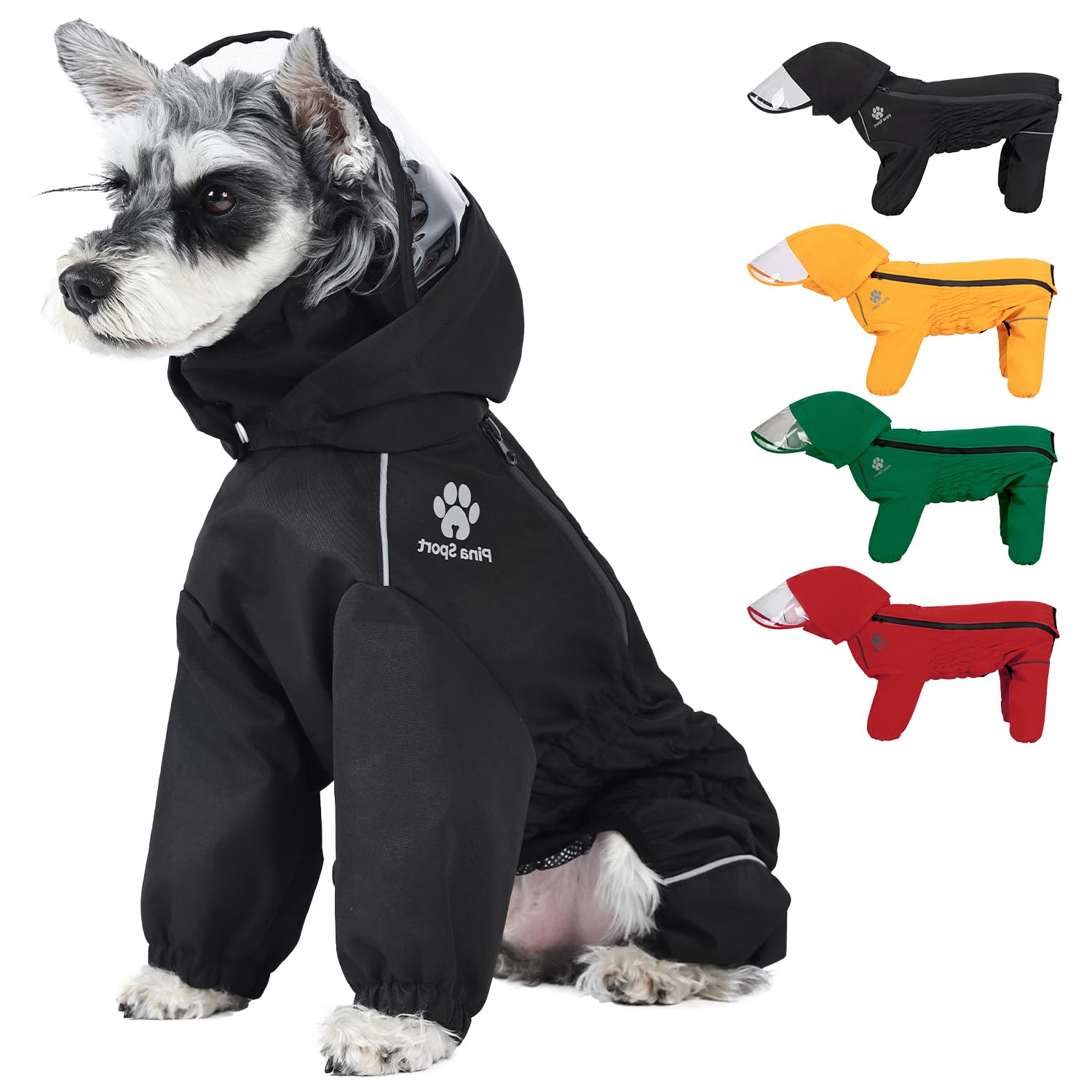 Manteau Pina imperméable pour chien, pour des sorties sèches et confortables sous la pluie.