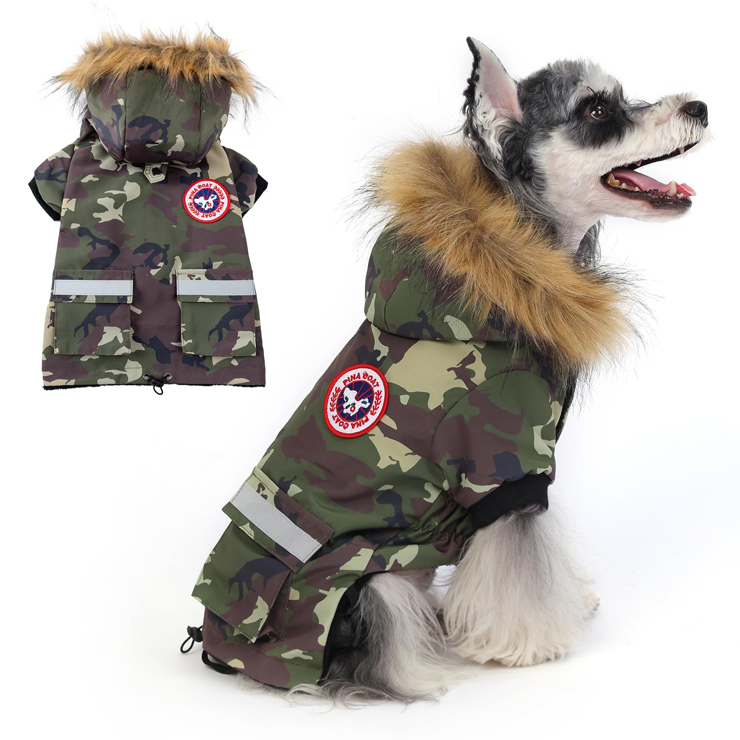 Manteau PINA pour petit chien, vue avant, confort et coupe adaptée.
