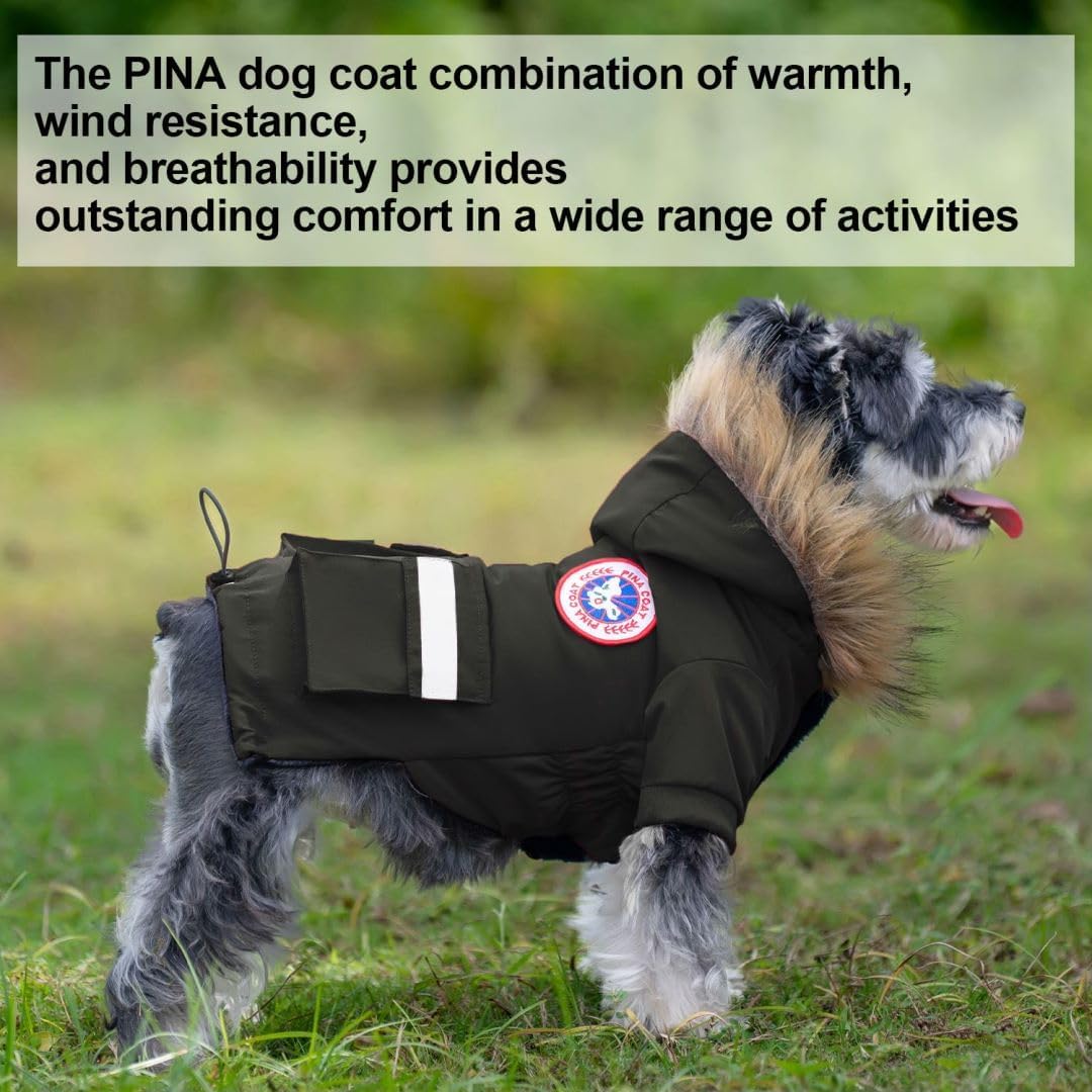 PINA manteau chien avec poches pratiques pour petits chiens.