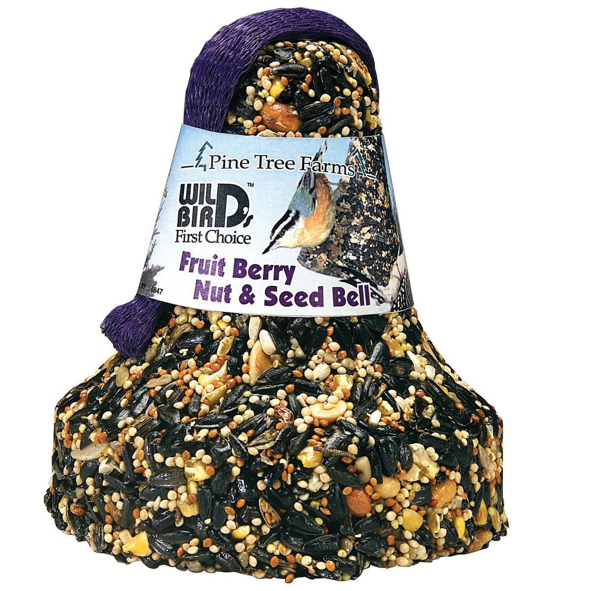 Cloche à graines Fruit Berry Nut de Pine Tree Farms prête à accrocher, attire les oiseaux gourmands.