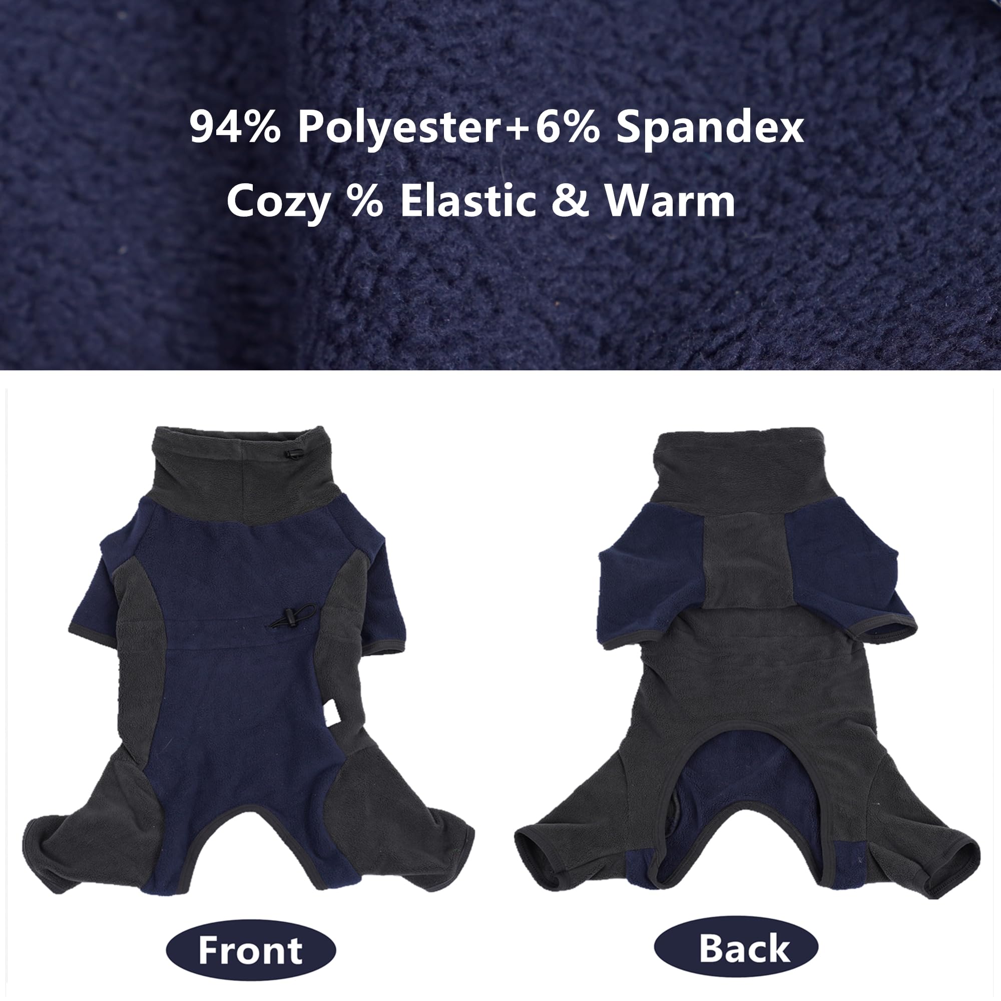 Ensemble complet Pinellia pour chien bleu 2XL, couvre tout le corps pour les activités.