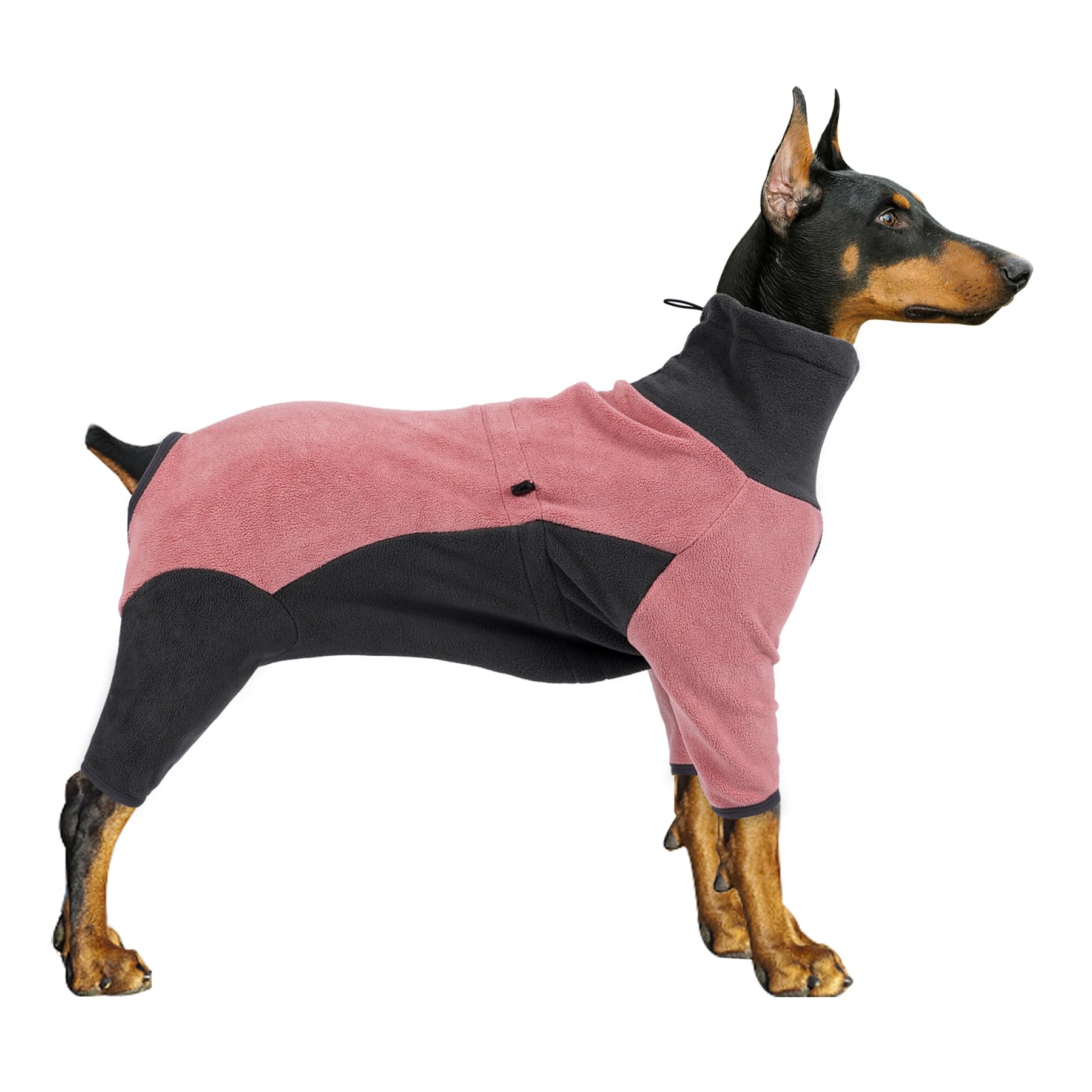 Manteau Pinellia pour chien en polaire rose, protection contre le froid lors des promenades.