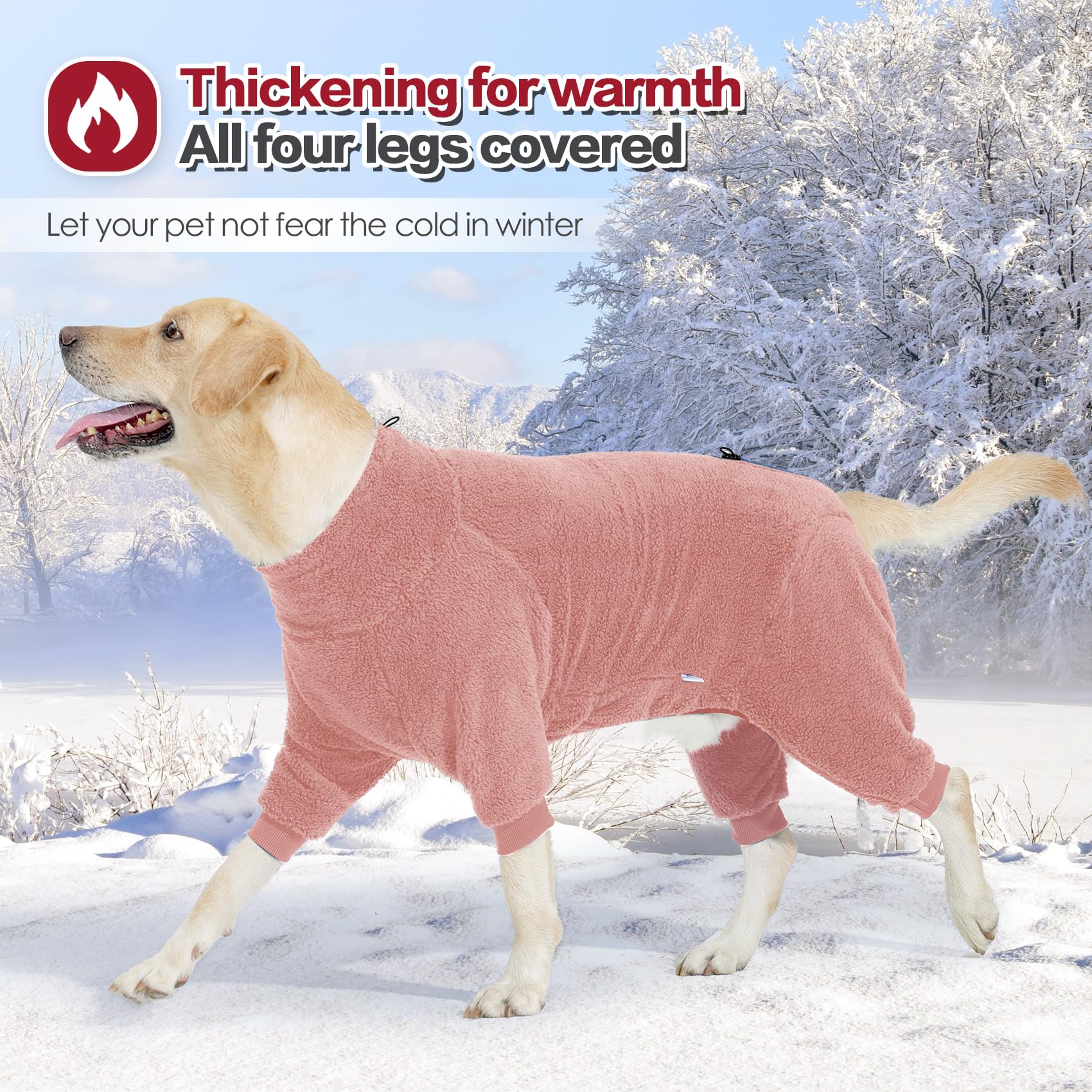 Pinellia manteau hiver chien rose velours, douceur durable et lavage facile