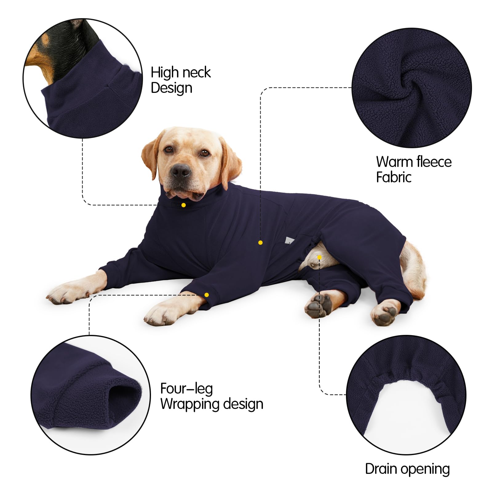 Pinellia manteau polaire chien avant, ajustement sûr.