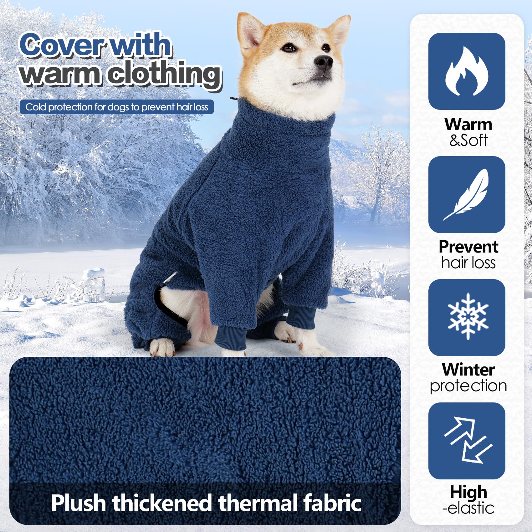 Pinellia onesie chien offre une couverture corporelle intégrale.