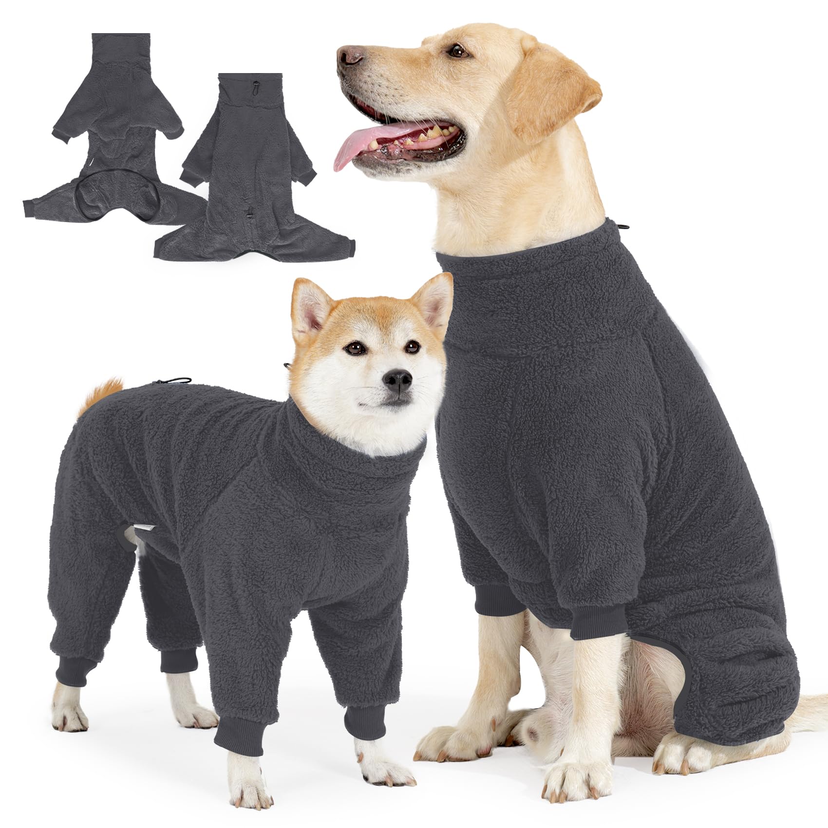 Manteau polaire Pinellia pour chien, vue dos, chaleur hivernale.