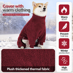 Pinellia pull-over pour chien rouge, enfilage rapide et chaleur douce.