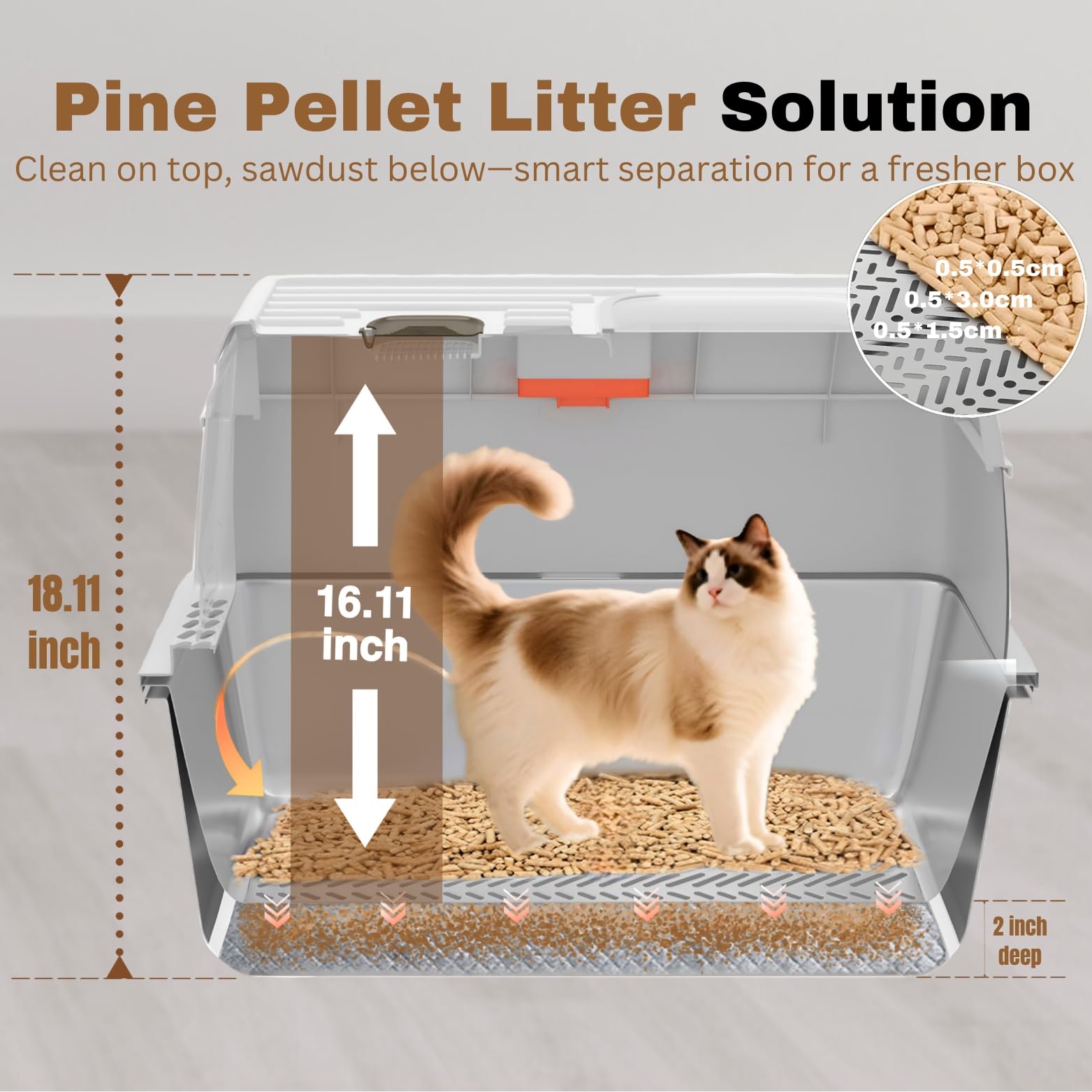 Tapis anti-trace PINENEST sous le bac reduisant dispersion de litiere.