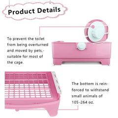 PINVNBY boîte litière rose, tiroir amovible facilitant le nettoyage