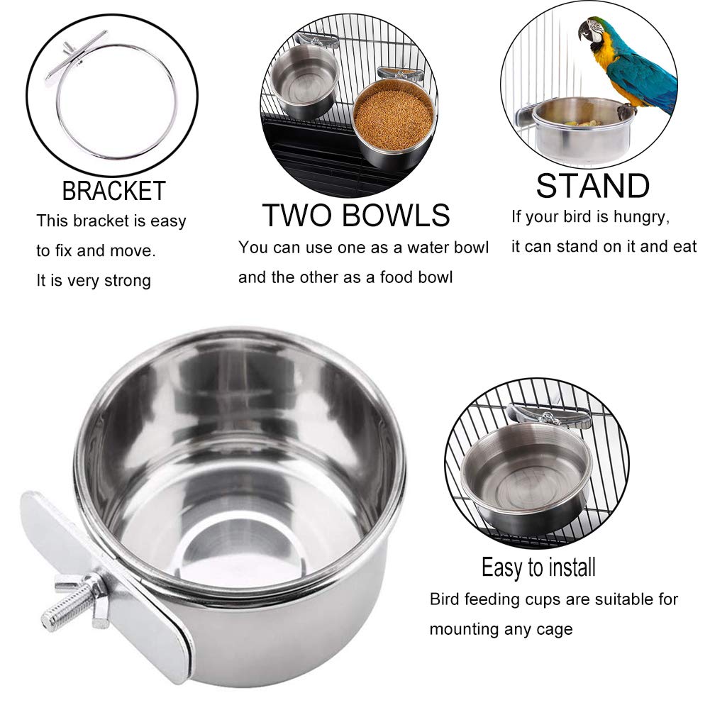 Coupelles inox résistantes à la rouille, adaptées pour nourriture et eau