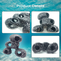 PINVNBY decoration-pierre-aquarium avec ouvertures multiples favorise la nage libre.