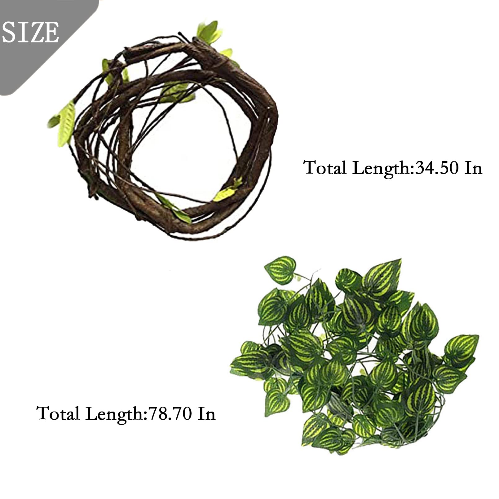 PINVNBY feuilles reptile, décor réaliste pour terrarium