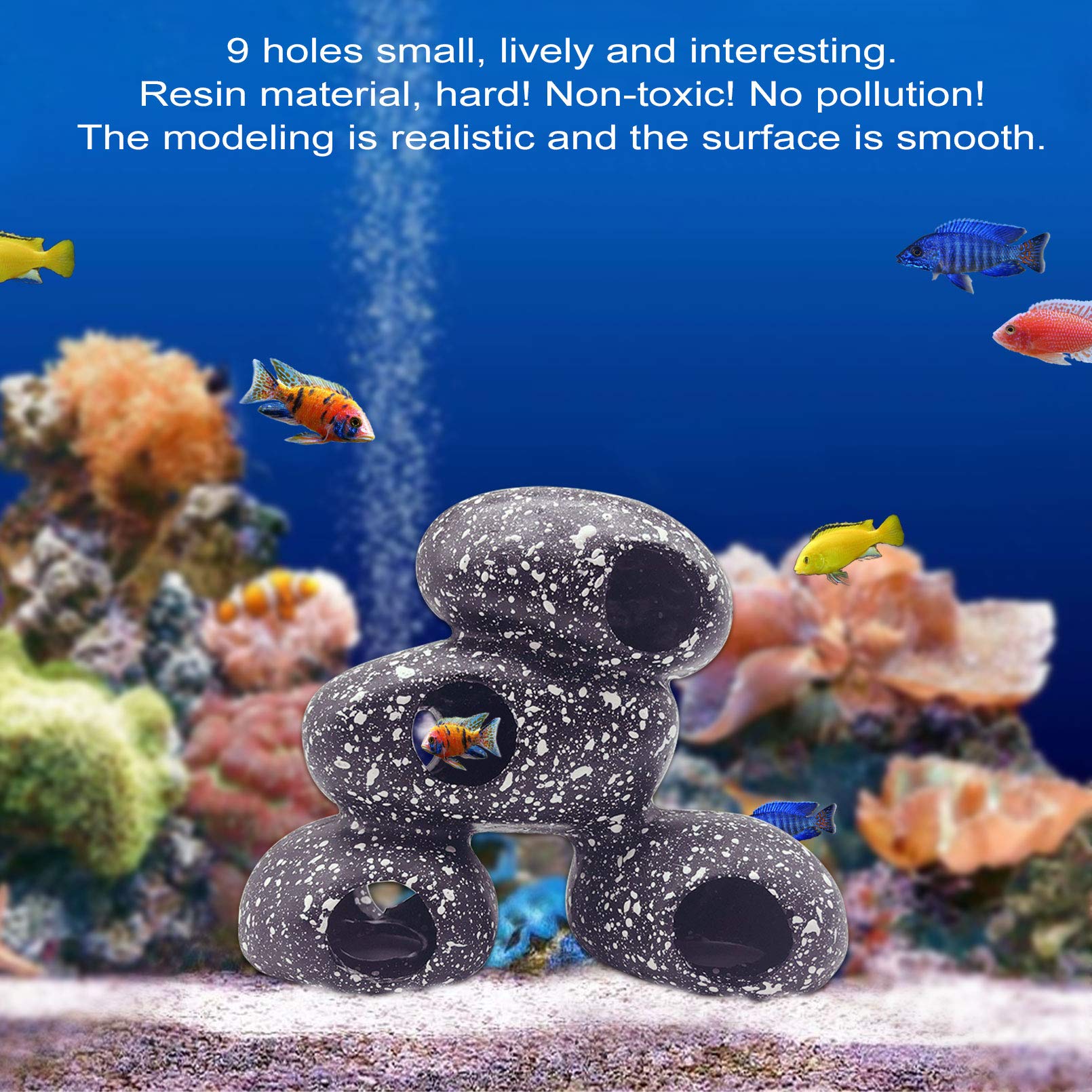 PINVNBY grotete-refuge-aquarium imite des roches naturelles pour un décor réaliste.