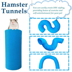 Cachette-tunnel PINVNBY bleu pour petit animal, offre refuge et jeu.