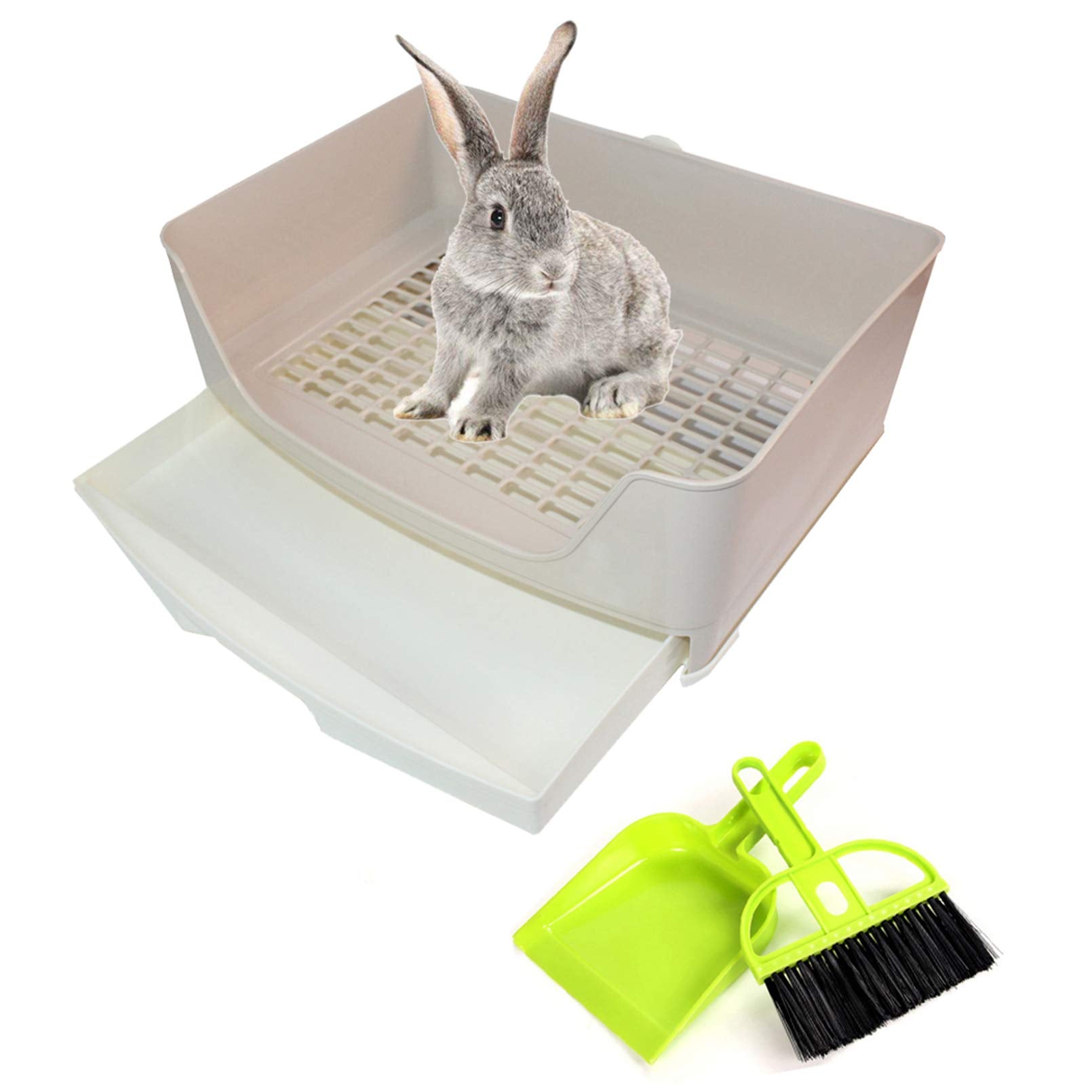 PINVNBY grande litière pour lapin avec tiroir, facile à nettoyer et à ranger.