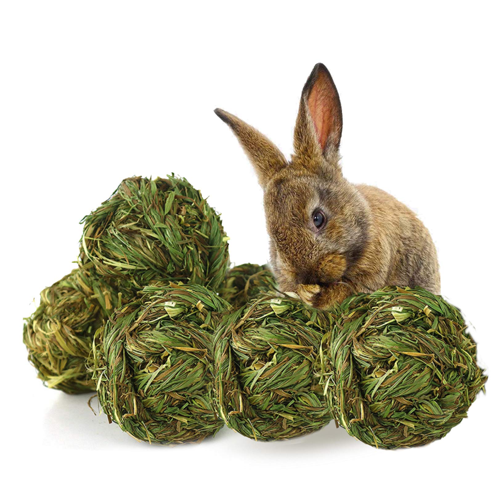 PINVNBY lot de 6 boules de foin timothy, stimulant dentaire naturel.
