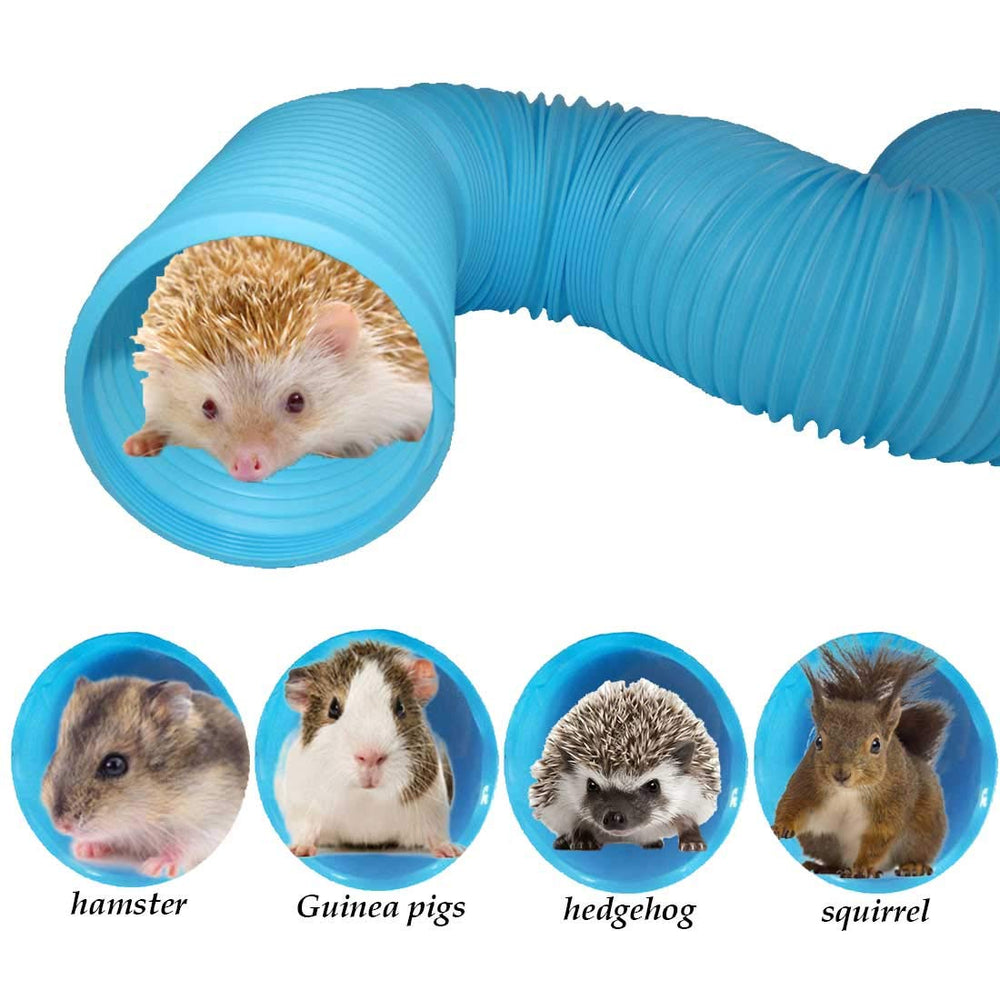 Tunnel en plastique PINVNBY bleu, usage quotidien pour rongeurs et compagnons.
