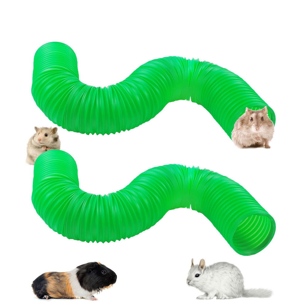 PINVNBY tunnel plastique hamster vert, parfait pour l'exercice quotidien.