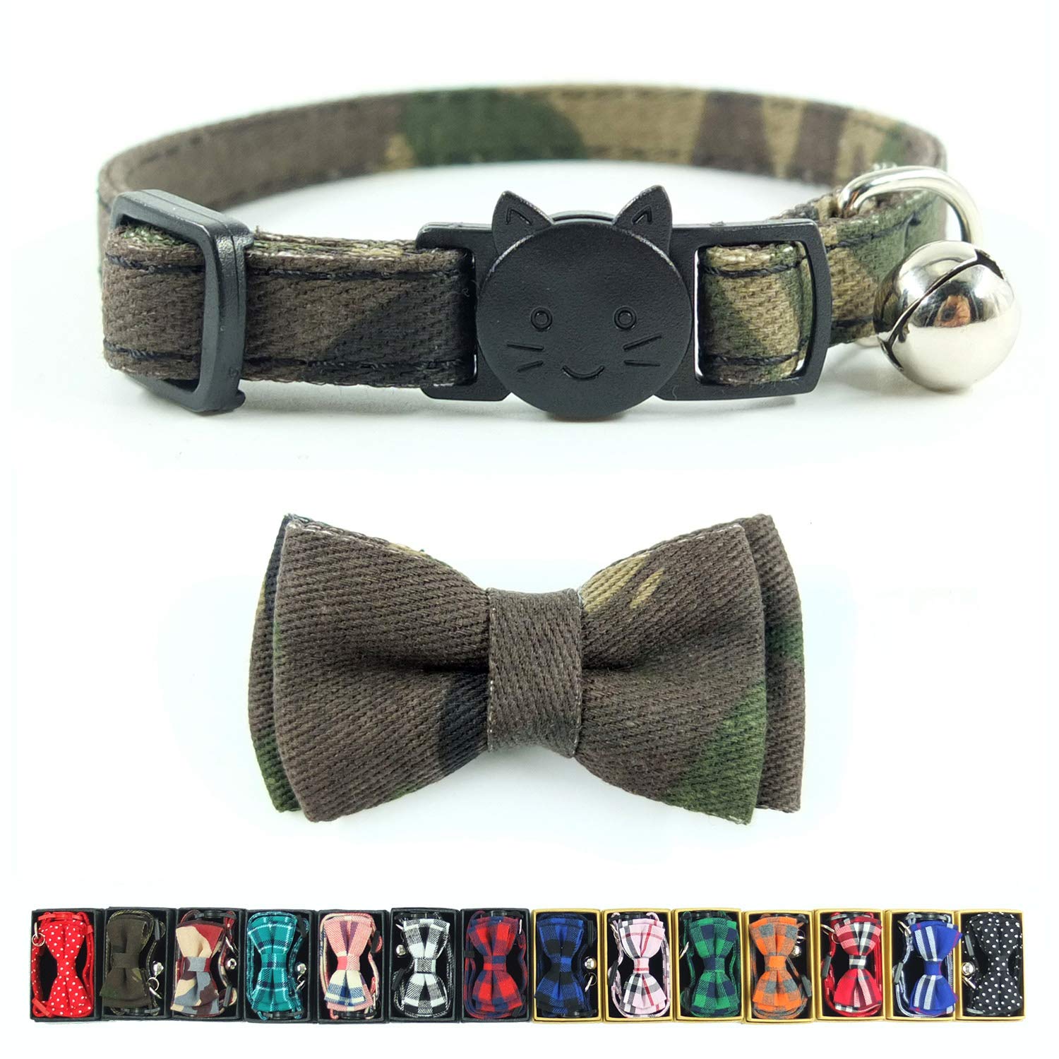 Collier Pipidog chat avec noeud camouflage, élégant et sûr pour les sorties.