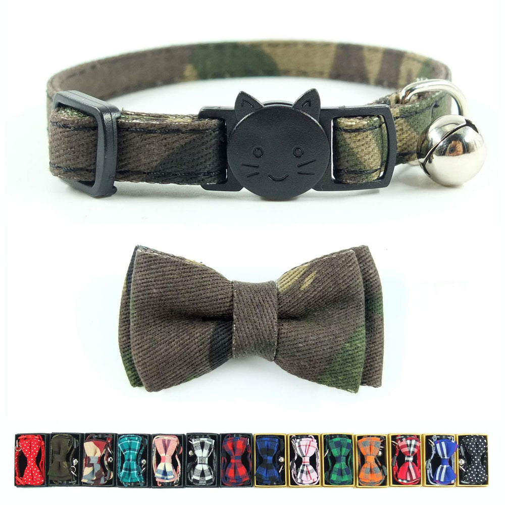 Collier Pipidog chat avec noeud camouflage, élégant et sûr pour les sorties.