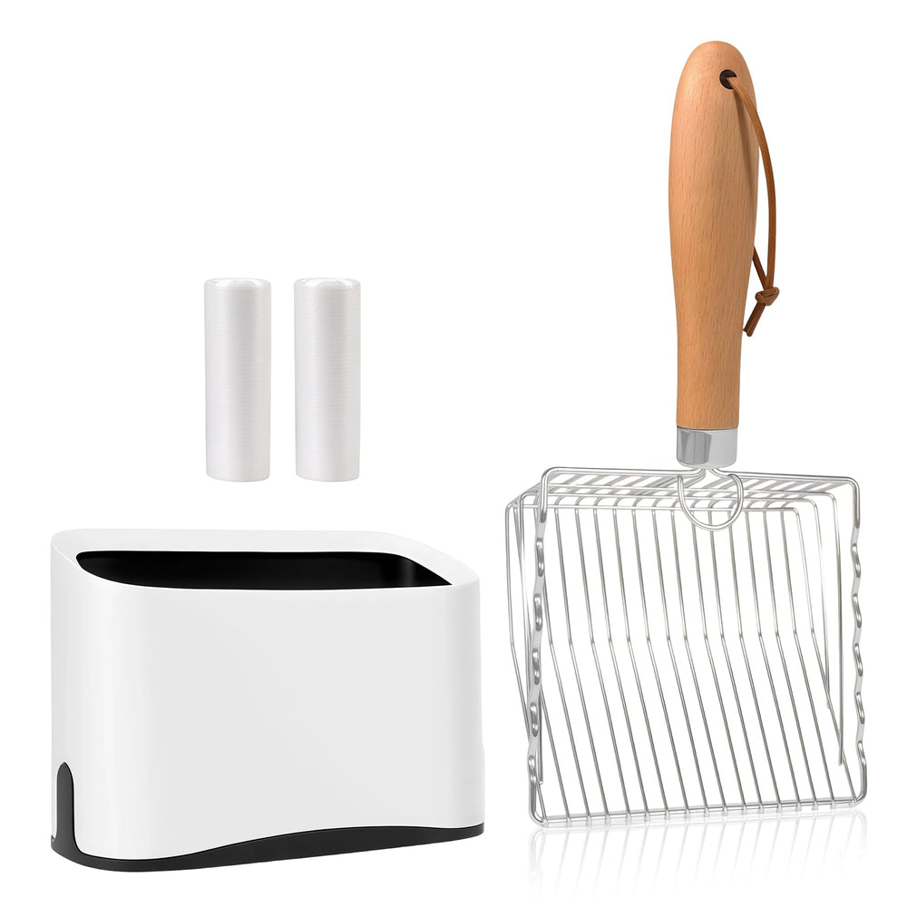 PIPIMOO pelle-litière acier inox avec porte: robuste et pratique.