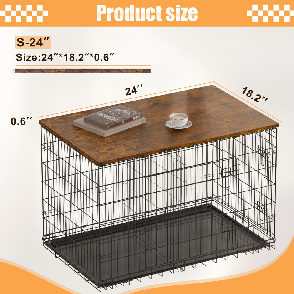 Piskyet Topper bois pour cage chien 30 pouces, installation simple et sécurité accrue.