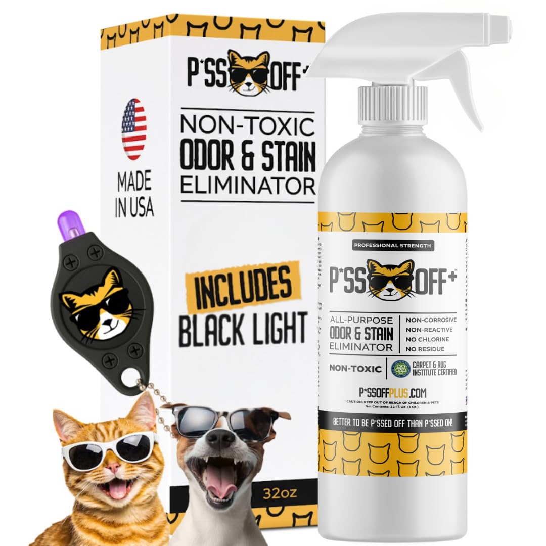Bouteille Piss Off : spray éliminant taches et odeurs.