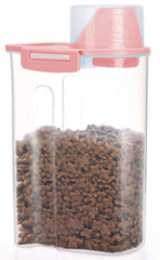PISSION Conteneur nourriture animale rose avec capacite 2,5 L pour chien et chat