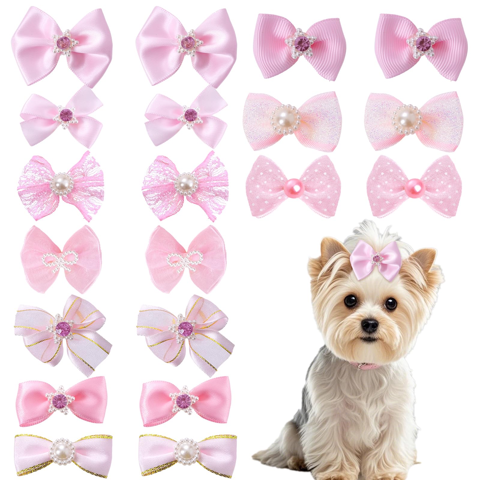 Pistha broches-poil-chien-rose-01 maintiennent les mèches loin des yeux, style mignon.