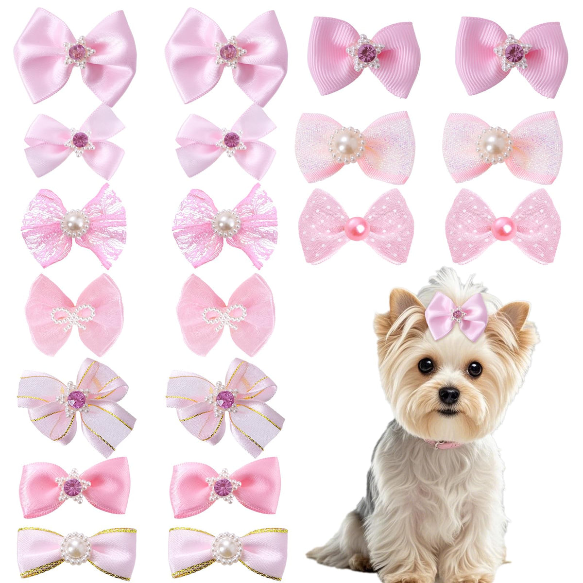 Pistha broches-poil-chien-rose-01 maintiennent les mèches loin des yeux, style mignon.