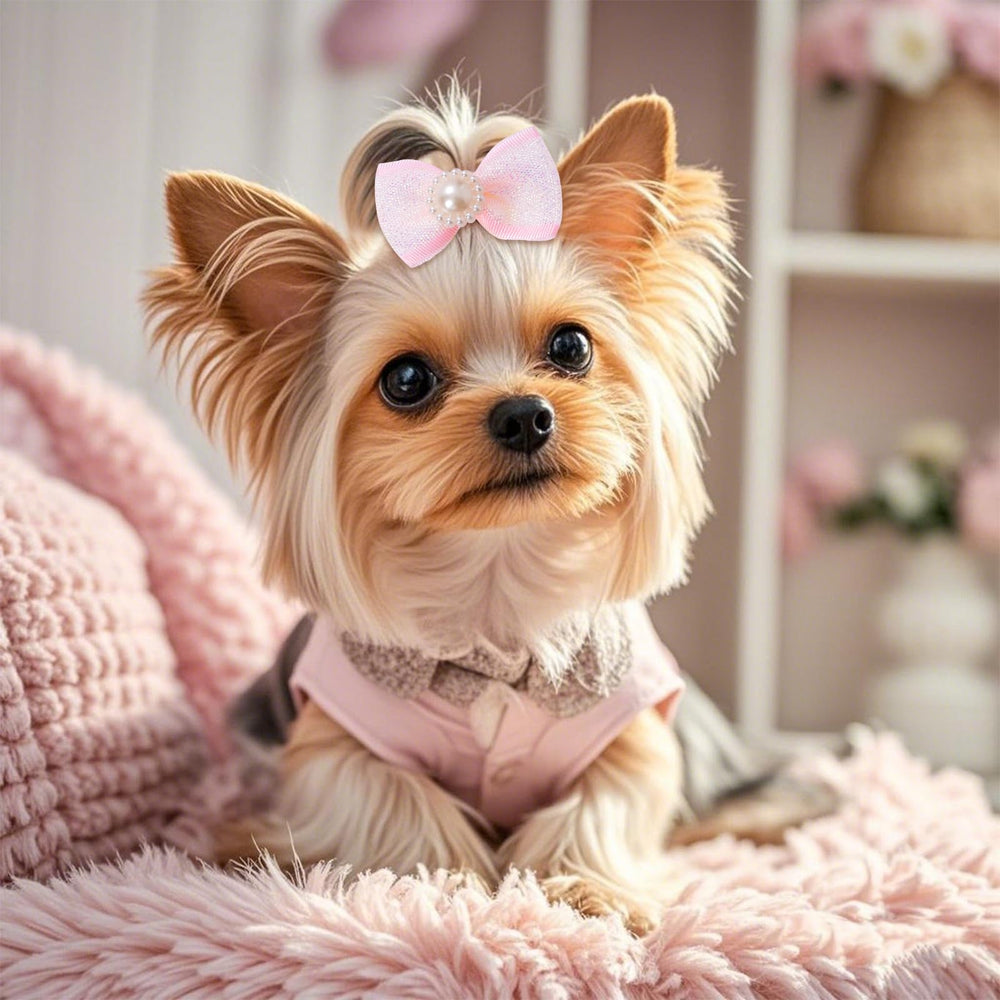 Pistha-broches-poil-chien-rose-06 taille adaptée pour petits et moyens chiens.