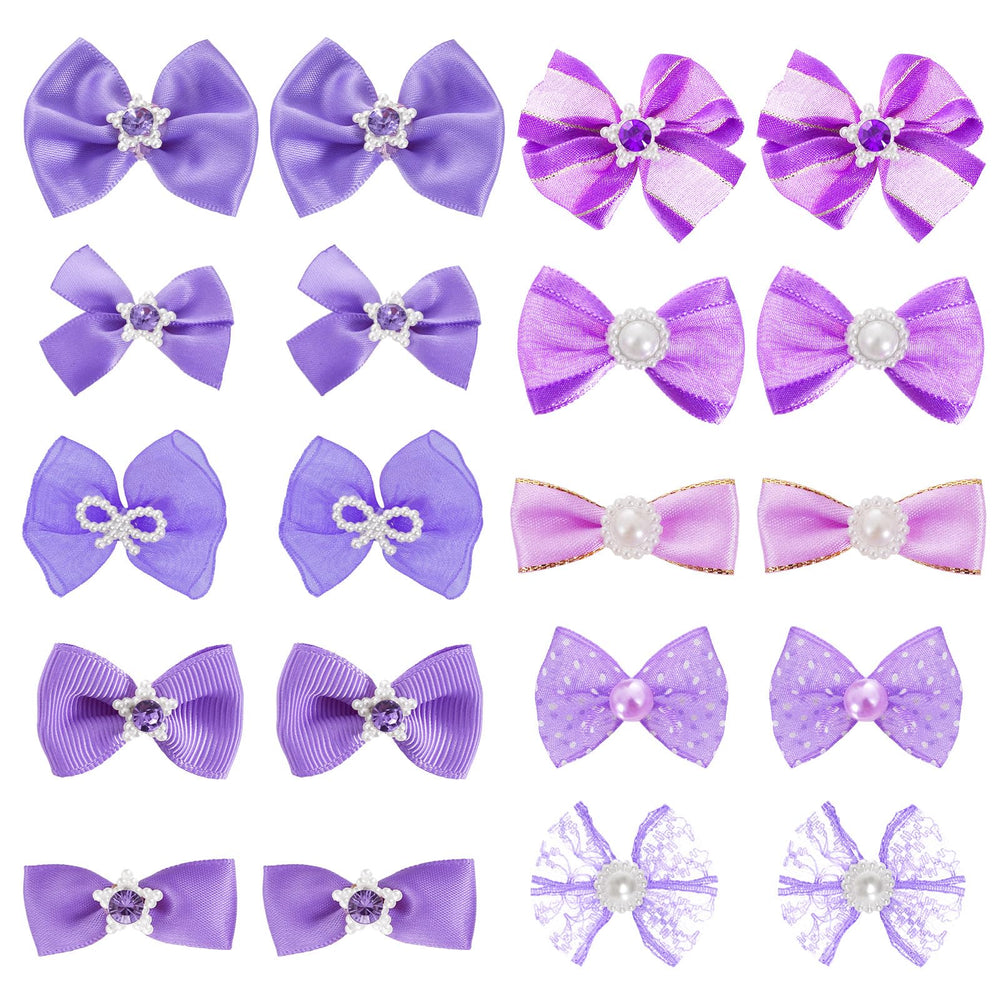 Pistha: nœud-cheveux-chien rose-dentelle-perles, ensemble polyvalent pour sorties.