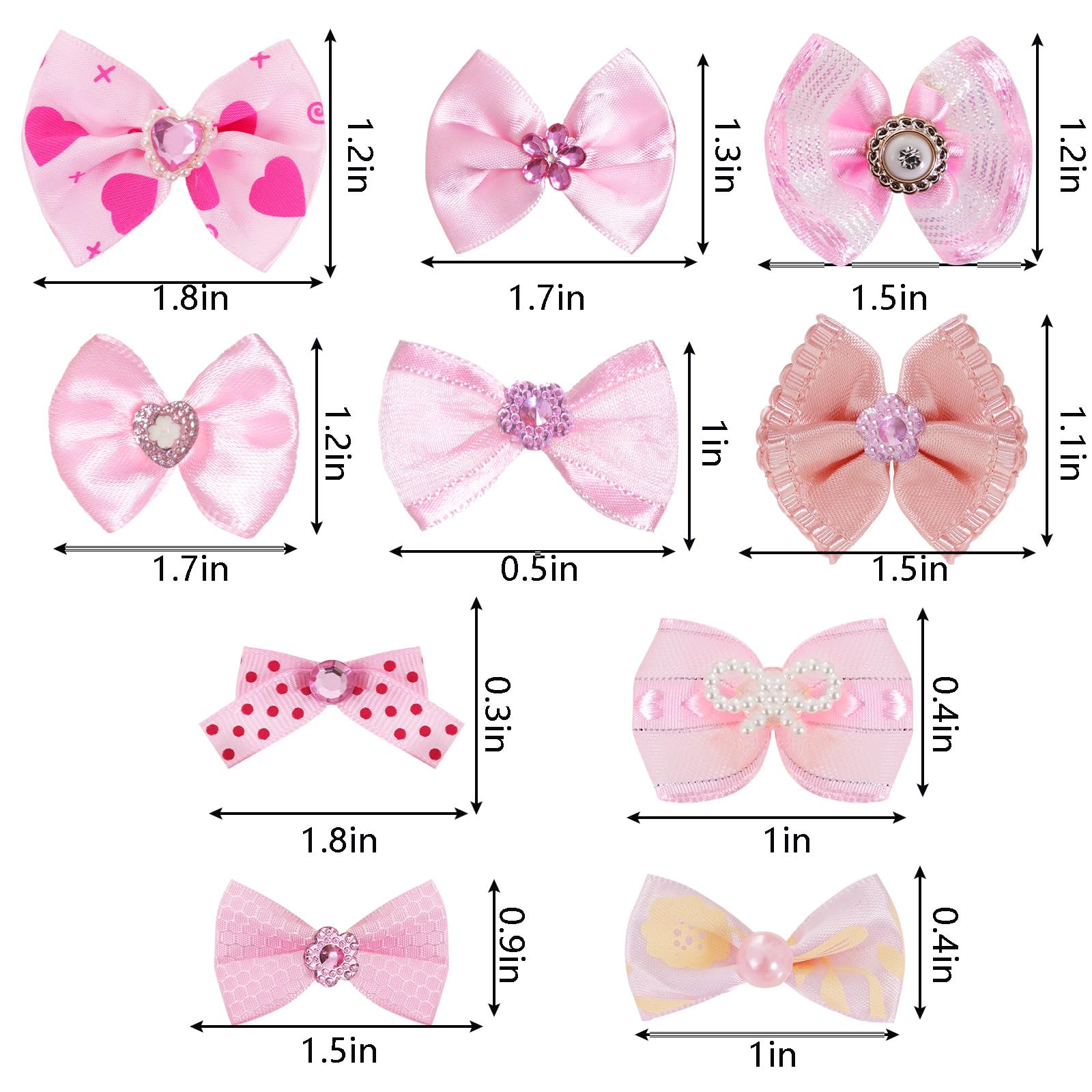 Pistha nœud poil chien rose strass et perles pour look chic