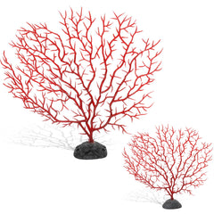 Piutouyar corail-eventail rouge grand, décor réaliste et durable pour aquarium